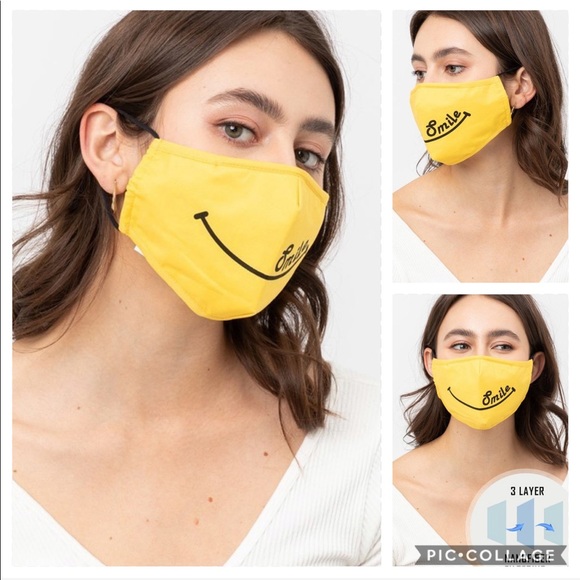 USA Accessories - 🆑 Yellow Smile Face Mask with Nose Bar